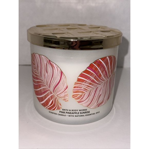 PINK PINEAPPLE SUNRISE Large 3 Wick Candle 14.5 oz Bath & Body Works 2023 Lot 2 - Picture 2 of 16